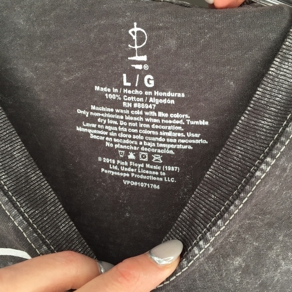 PERRYSCOPE | Pink Floyd Tie-Dye Long Sleeve Crop Y2K 00's 90s - Picture 3 of 3